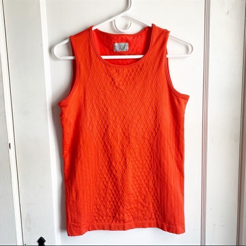 Athleta Orange Seamless Sequence Honeycomb Compression Tank S